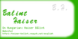 balint haiser business card